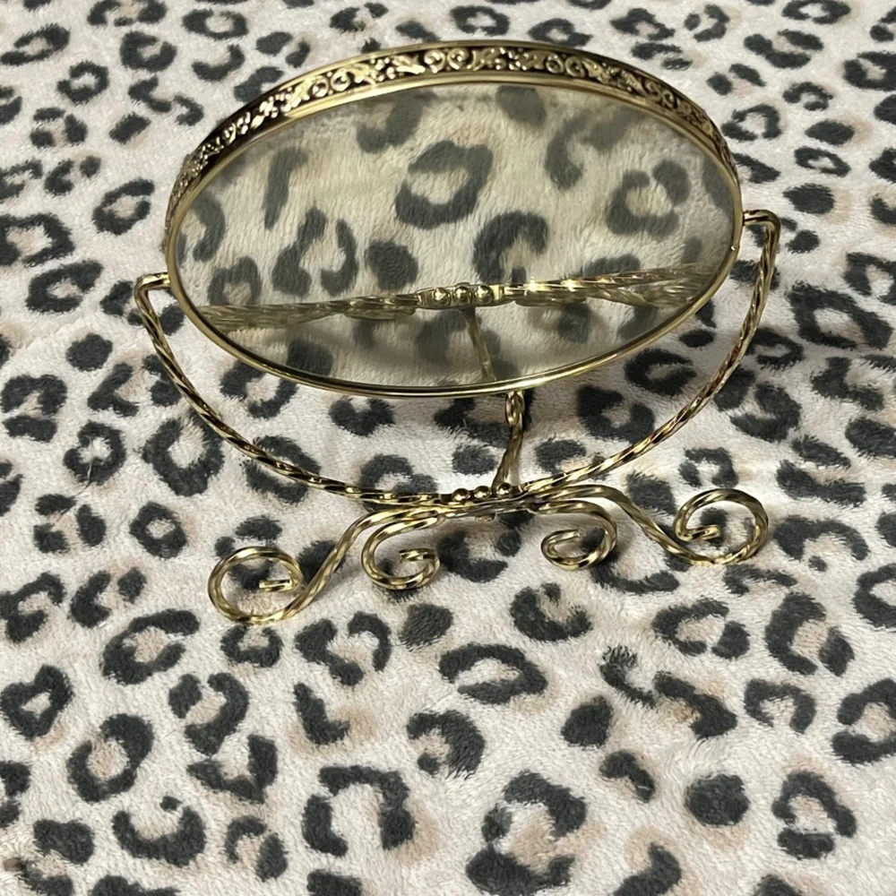 Vintage Florentine Dual-Sided Vanity Mirror - Silver